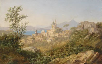 Blick auf Casamicciola. Signiert Alt